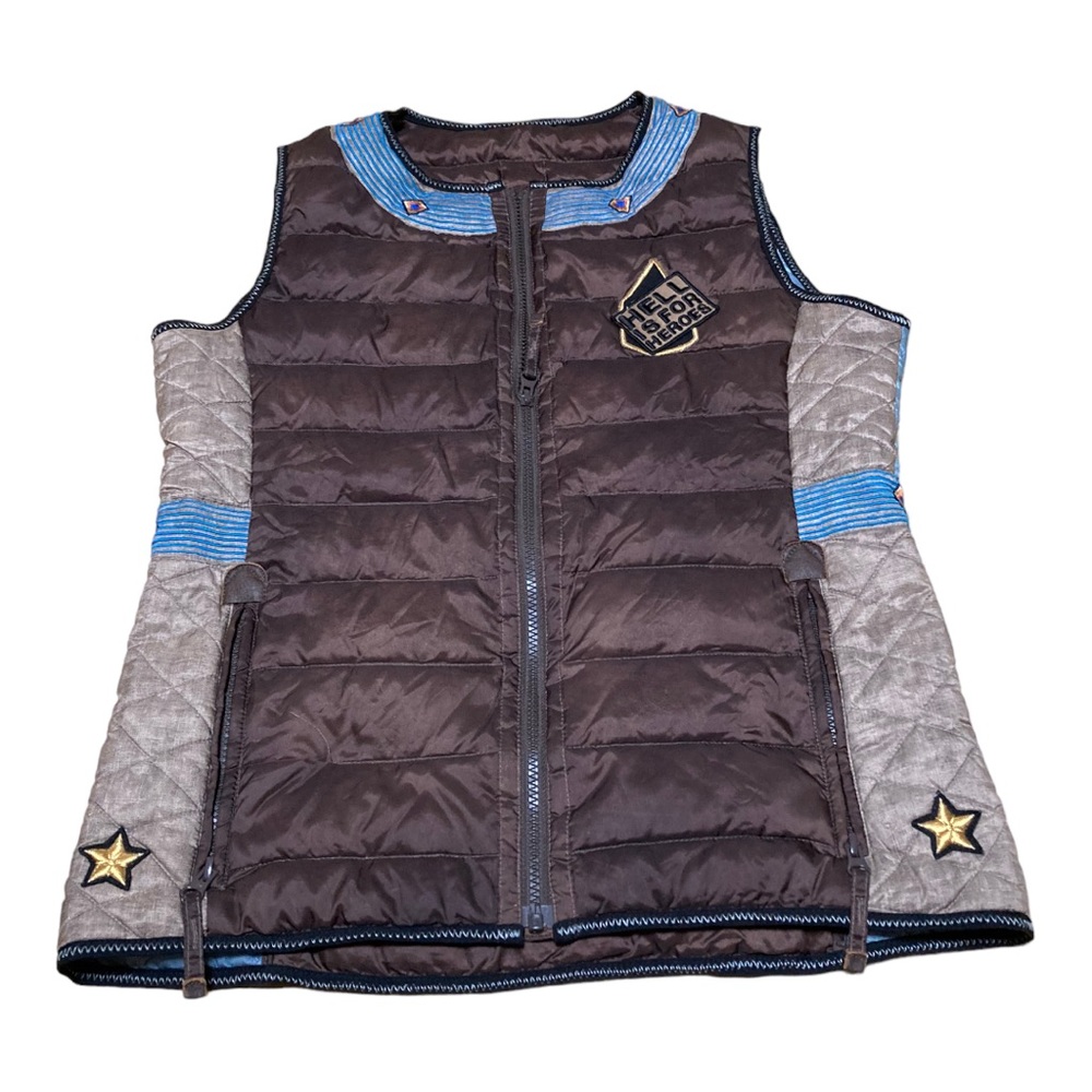 Hell Is For Heroes Elviana Sportswear Milano. Brown, grey & blue ski vest.